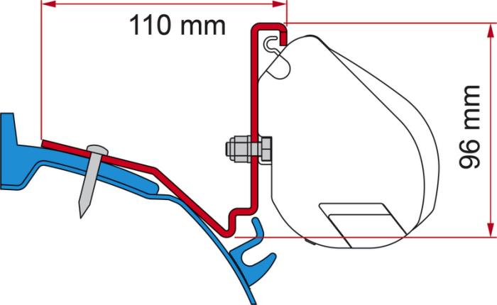 Fiamma Montagehalterung Ford Custom Capland / Capfun für F35