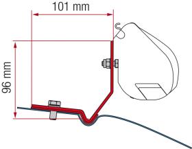 Fiamma F35 Halterung, VW Caddy Maxi, tiefschwarz