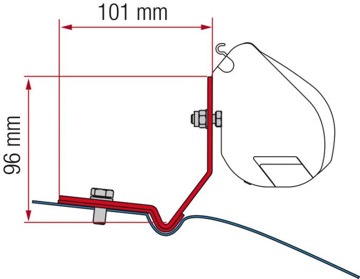 Fiamma F35 Halterung, VW Caddy Maxi, tiefschwarz