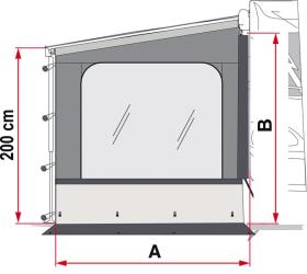 Fiamma Side W Pro F80L XL – zur Erweiterung auf 275 cm Einbauhöhe 245–280 cm