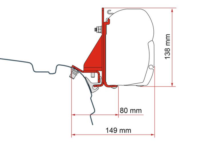 Fiamma Montagehalterung F45 für VW T5/T6