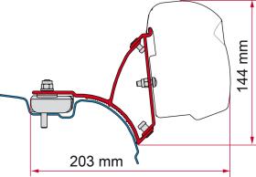 Fiamma F35 Halterung VW T5/6 kurzer Radstand ohne C-Porifl ab 2003