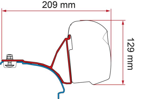 Fiamma F35 Halterung VW T5/6 T5 / T6 / T6.1 California mit C-Schiene Rechtslenker ab 2003