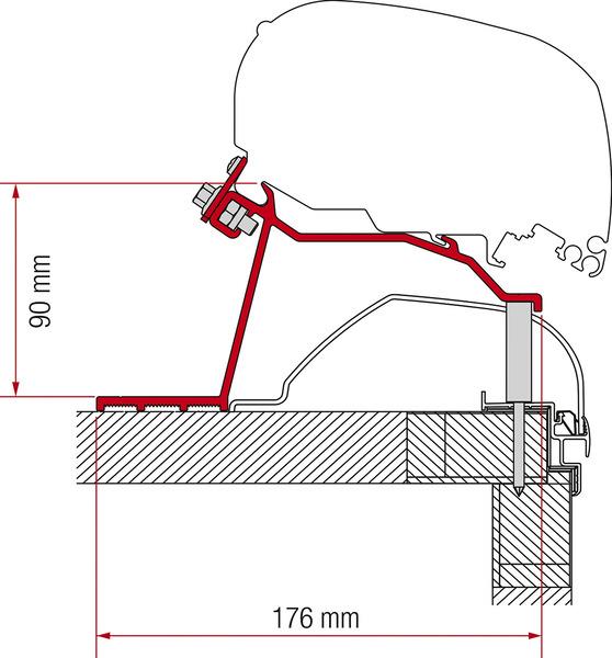 Fiamma Markisenadapter F65L und F80S für Hobby-Caravan ab 2014