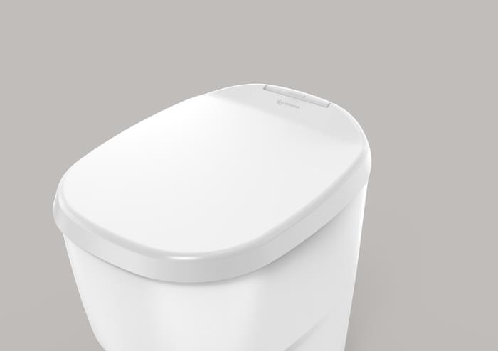 Clesana C1 – wasserlose Toilette mit rundem Sockel